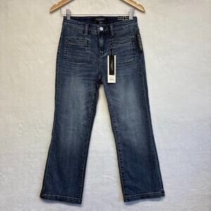 Liverpool Los Angeles Hannah Crop Flare Vintage Wash Blue Denim Jeans Size 2/26